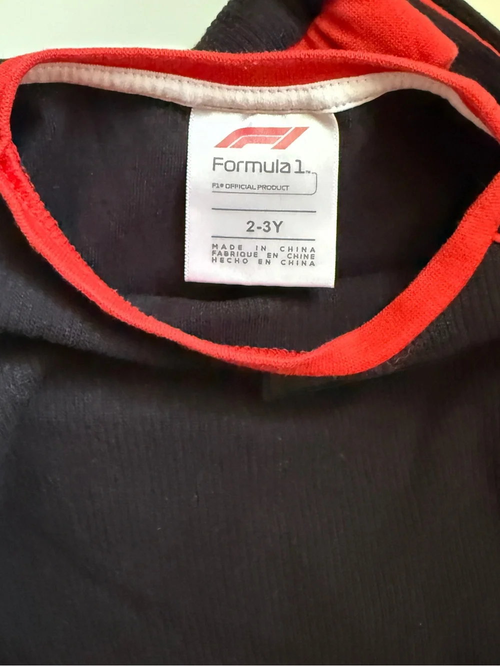 F1 Formula 1 Kids Black and Red Matching Tee & Shorts Set 2-3T